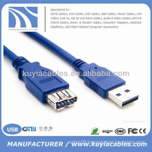 New Blue 1.5M Super Speed USB 3.0 A male to Female Extension Cable,1.5m